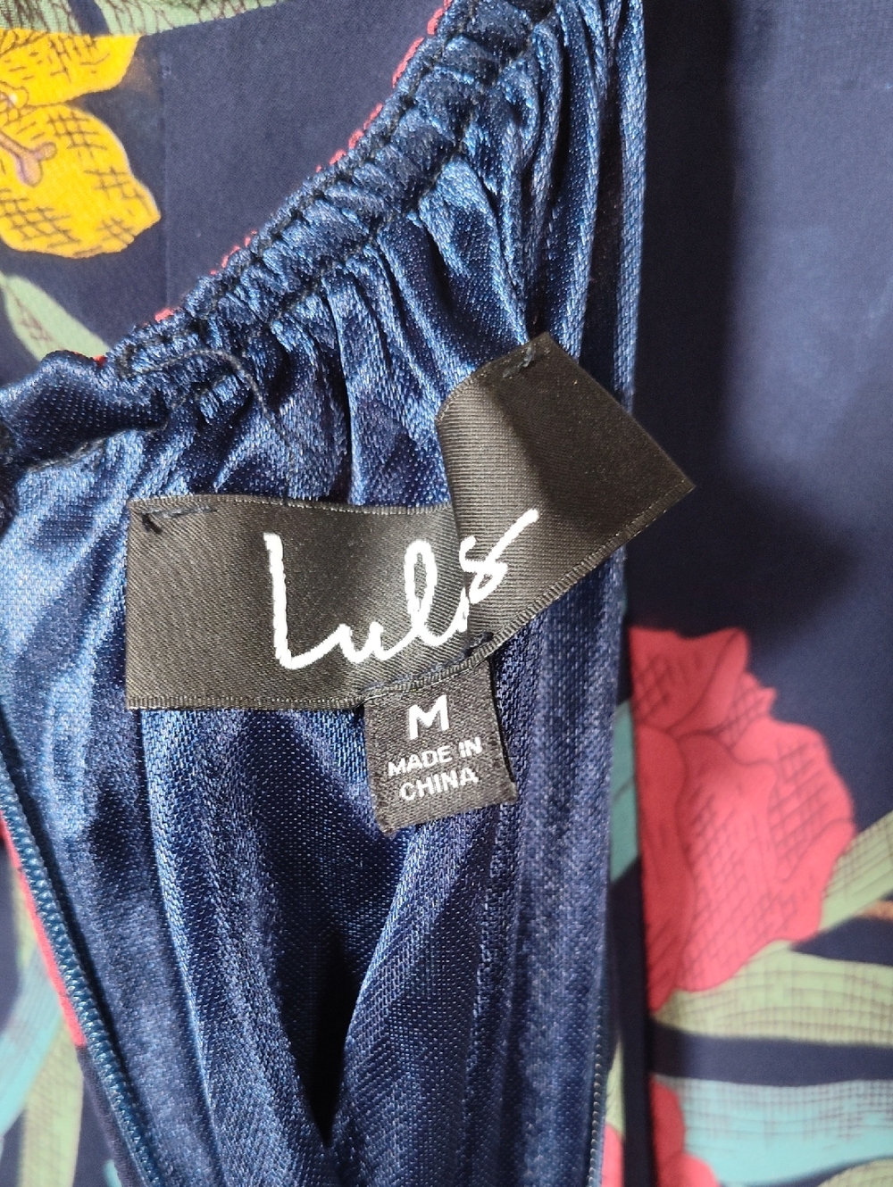 Lulus A Dream Realized Navy Blue Floral Print Maxi Dress M - Picture 11 of 13